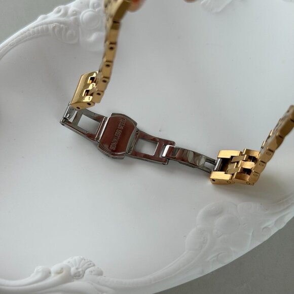 SKU0519 Gold burgundy cherry red mini watch metal gold‎ bracelet + in a gift box main image 6